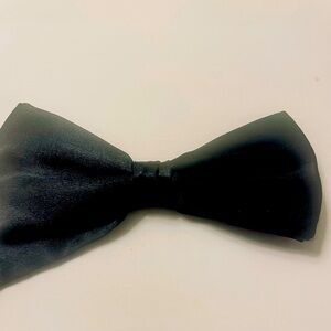 Black Silk Satin Bow Tie up to 18 inches